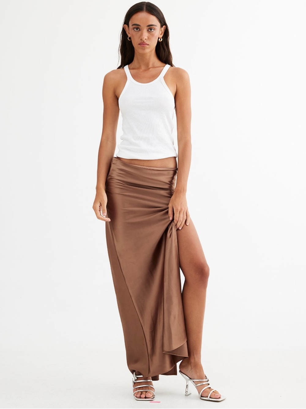 Lioness Devon Maxi Skirt in Rust